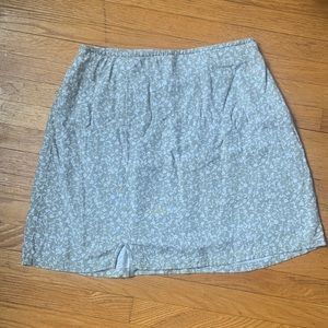 Adorable sage green floral mini skirt